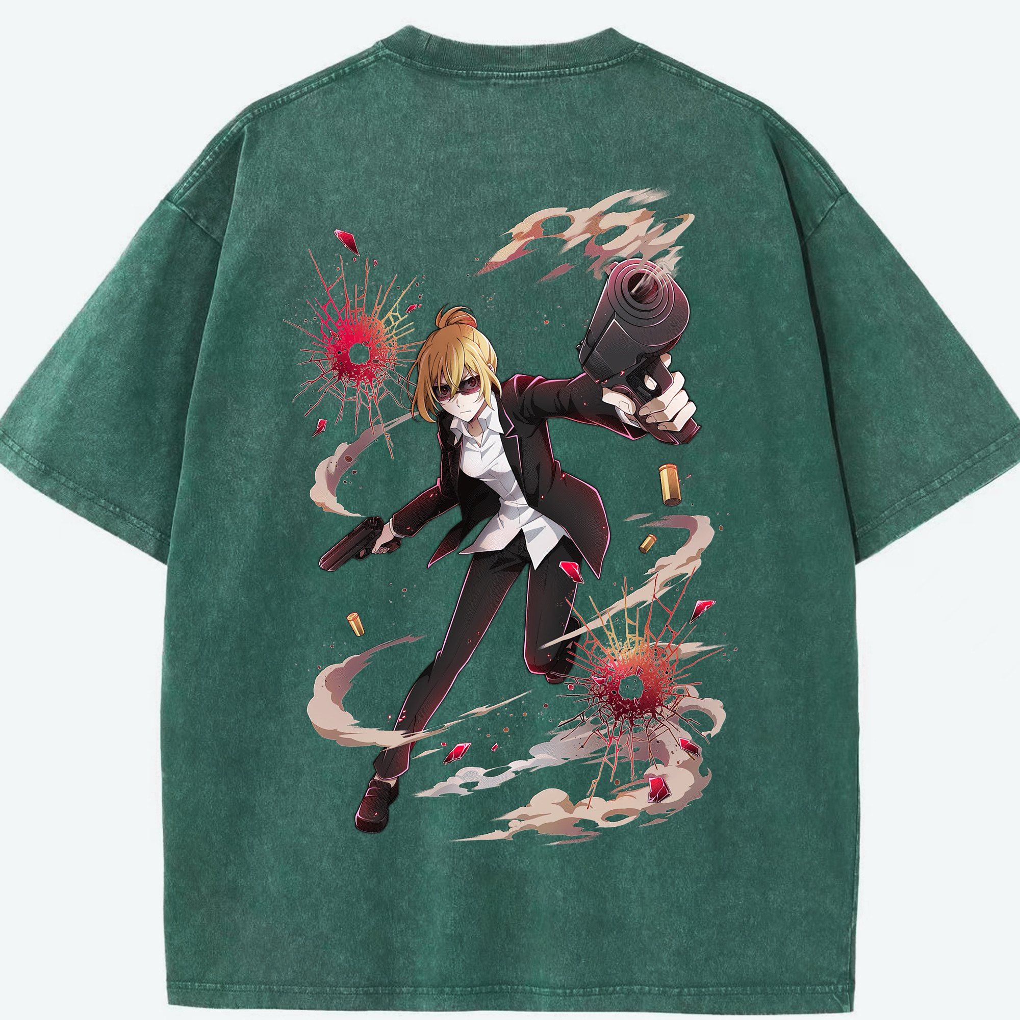（画像用） 文豪ストレイドッグス Bungo Stray Dogs 綿100% ヴィンテージ風 半袖Tシャツ（背面プリント）